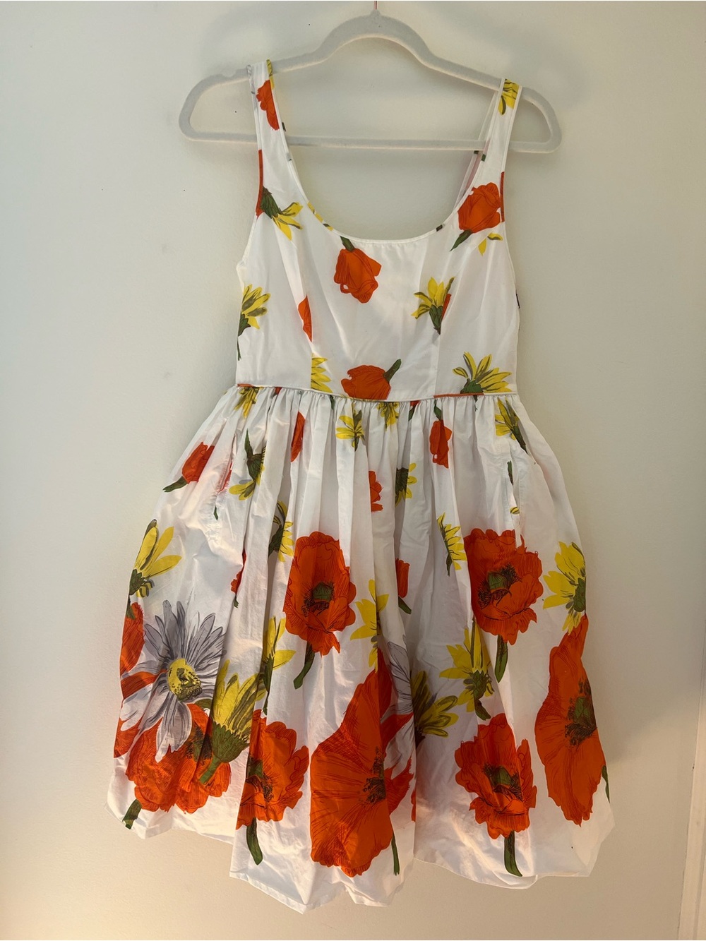 Moulinette Soeurs White Sundress with Poppy Print